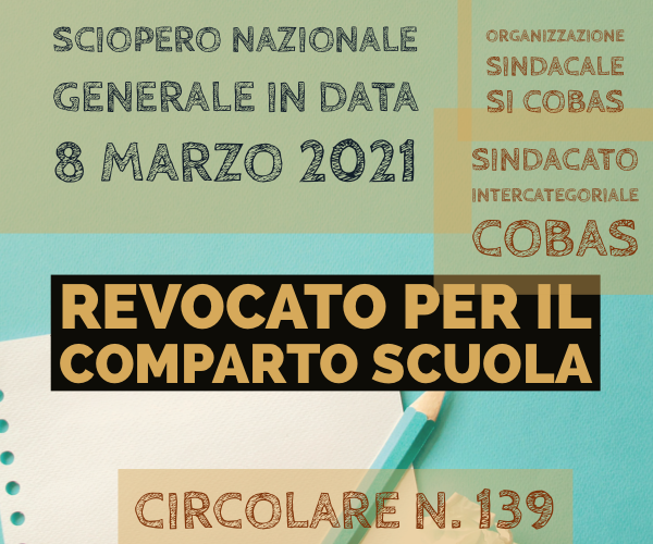 Revoca sciopero 8 marzo